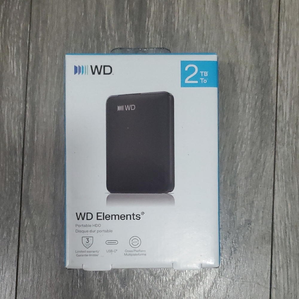 Element External Hard Drive Box in Bright Cyan Blue